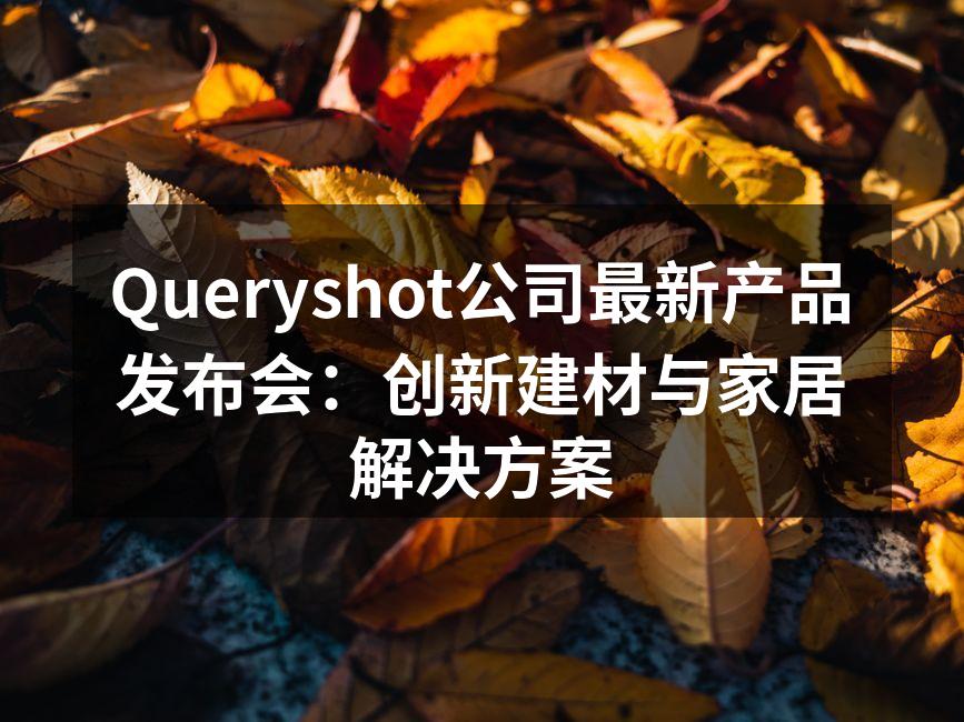 Queryshot公司最新产品发布会：创新建材与家居解决方案