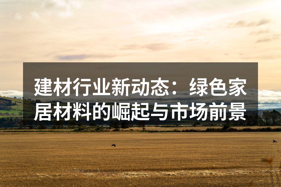 建材行业新动态：绿色家居材料的崛起与市场前景